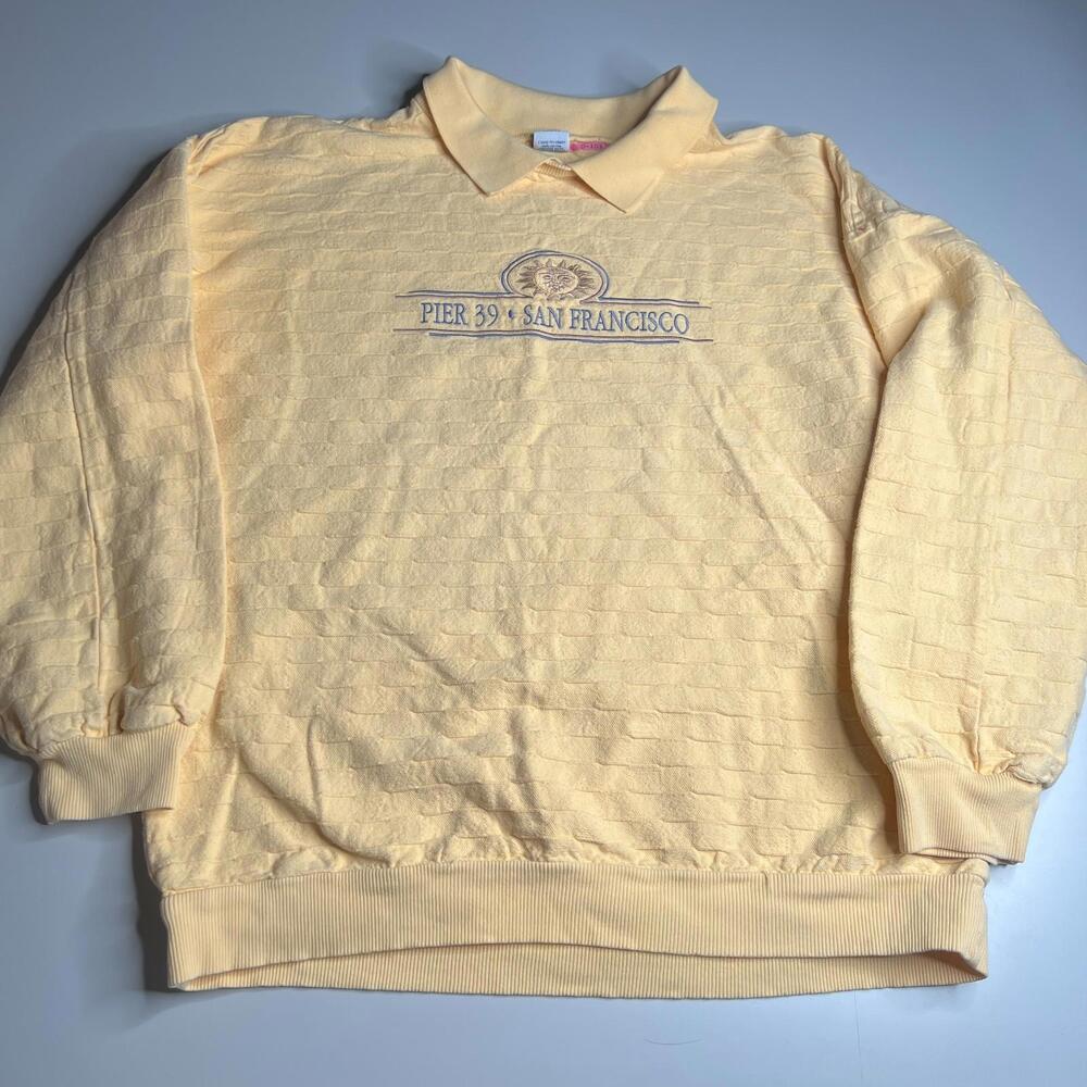 90s Vintage Crazy Shirts Hawaii Pier 39 San Francisco Sweatshirt L Yellow